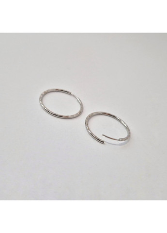 Срібні сережки кільця Конго з насічками 25 мм срібло 925 проби Родоване 003/2.5 1.45г Nobrand (366339874)