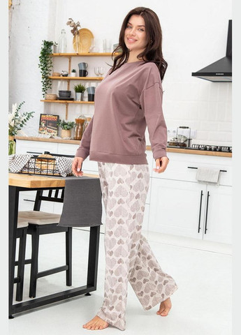 Сиреневая всесезон трикотажная пижама кофта + брюки Roksana 1537/16547 violet