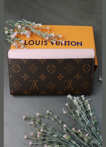 Жіночий гаманець коричневий + рожевий конверт великий No Brand (322464477)