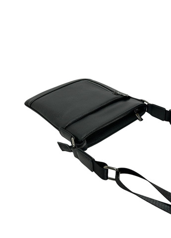 Мужская сумка из натуральной кожи 66394-7 черная 25х23х2 No Brand (371682006)