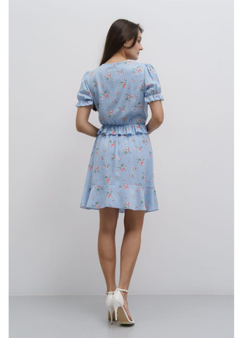 Комбинированное платье 1600562508al голубой Alvo