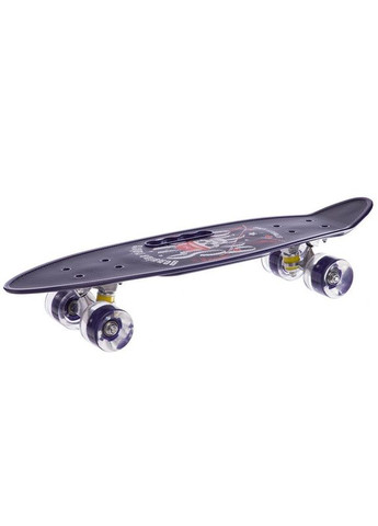 Скейтборд круизер пластиковый PC дека с отверстием и светящимися колесами (PU светит, р-р 60x17см, темно-фиолетовый) (HB-31B-2) SP-Sport (361434232)