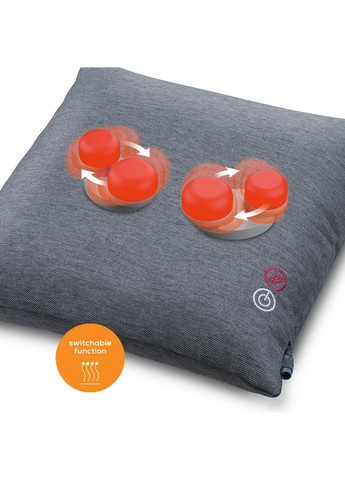 Масажна подушка для плечей, шиї, спини та ніг, від мережі, 4 головки шиацу, підігрів, Beurer (315503385)