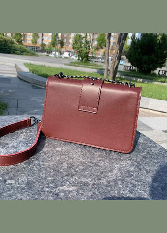 Женская мини сумочка клатч на цепочке с птичками экокожа бордовая зеленая (sku_771) No Brand (330576917)