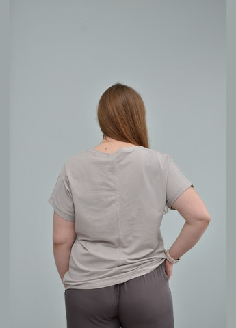 Бежевая всесезон женская повседневная футболка, (, 2xl, 3xl) No Brand