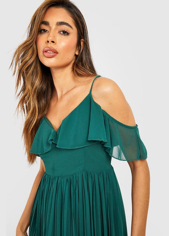 Изумрудное платье Boohoo