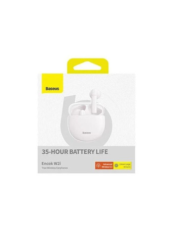 Беспроводные наушники Bowie W2i TWS белые с микрофоном, Bluetooth 5.3, ENC шумоподавления, до 35 часов работы Baseus (351855091)