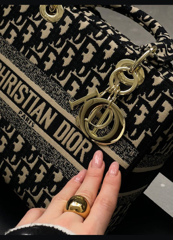 Женская сумка Кристиан Диор Lady medium черный классика No Brand (322415474)