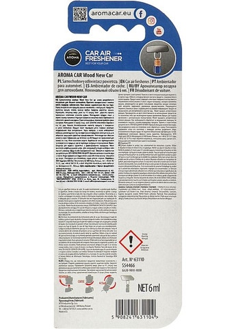 Ароматизатор для автомобиля "New Car" Wood 6ml (901681-44001) Aroma Car (365820325)