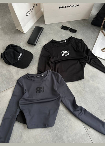 Женский укороченный лонгслив с трендовой надписью Adelante (316504487)