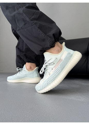 Белые демисезонные кроссовки мужские и женские adidas Yeezy 350 V2, Cloud White | Адідас Ізі 350