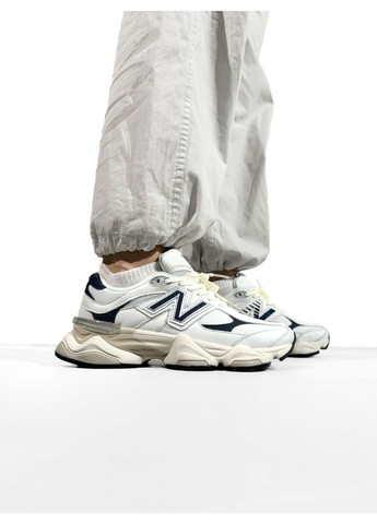 КРОССОВКИ ЖЕНСКИЕ NEW BALANCE 9060 WHITE / BEIGE / DARK BLUE НЬЮ БЕЛАНС 9060 No Brand белые демисезоны (367175454)