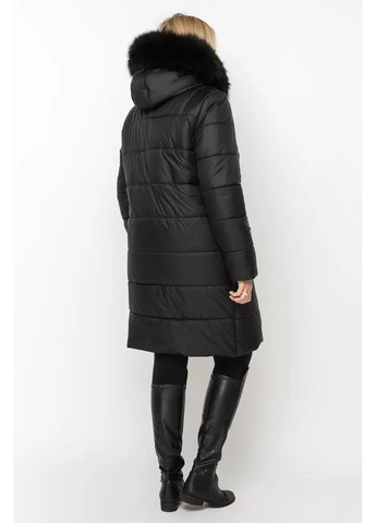 Черная зимняя женская куртка зимняя большого размера SK