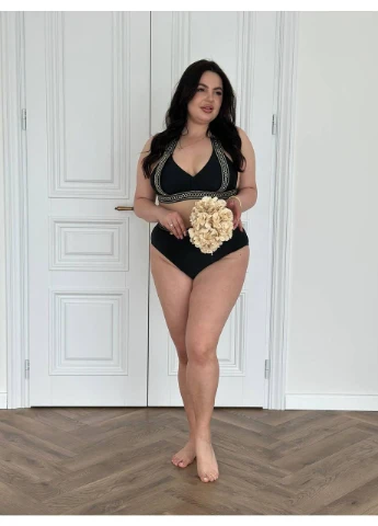 Чорний купальник жіночий великі розміри plus size No Brand