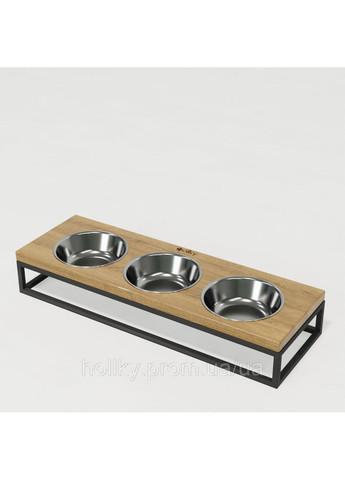 Миски на підставці для котів та маленьких собак Base Bar (3 × 0,45 л) Bar-54187-GRNT Hollky (365652718)