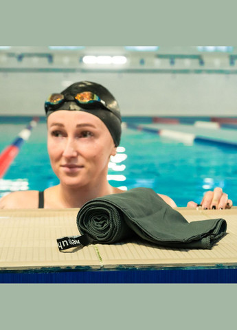 Набір спортивних рушників 2 шт з мікрофібри 50х90 + 70х140 Сірий Love You сірий