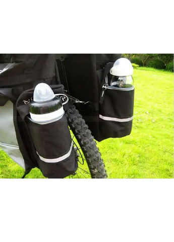 Вологостійка сумка штани зі світловідбиваючими елементами на багажник велосипеда 43х39х38 см (481812-Prob) Чорна з сірим Unbranded (366525448)