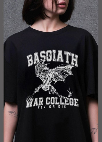 Оверсайз Футболка С Принтом Четвертое Крыло Black Without (347584686)