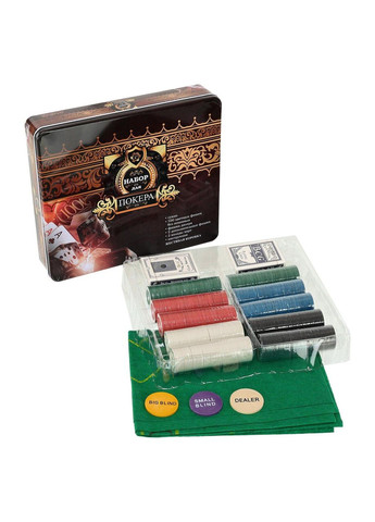 Набор для покера в металлической коробке 6615K 500 фишек SP-Sport (321991906)