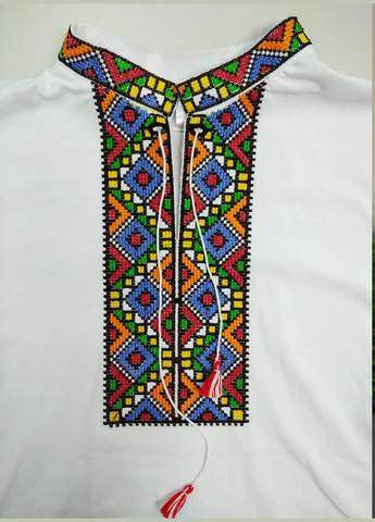 Белая вышиванка детская на мальчика узор орнамент трикотаж (298690307)