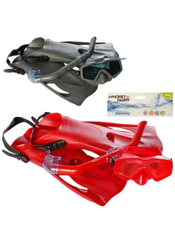 Набір 3 в 1 для плавання "" 25031 (маска, трубка, ласти), червоний Bestway Essential Meridian (301213653)