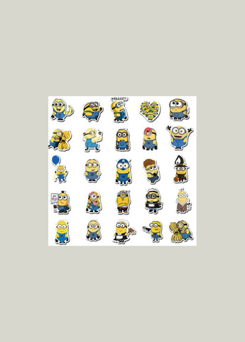 Набір наклейок Міньйони стікери 50 штук стікерпак на ноутбук самкат гаджети No Brand (322931104)