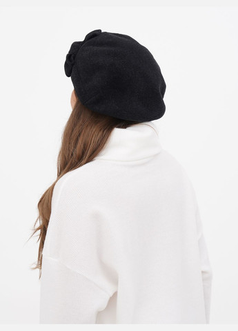 Жіночий вовняний берет із квіткою, сірий, на резинці — витонченість у кожній деталі VECONS Берет (319836282)