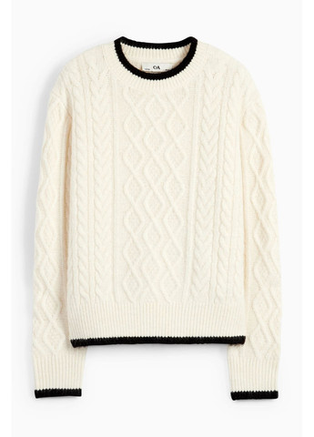 Молочный демисезонный вязаный свитер C&A