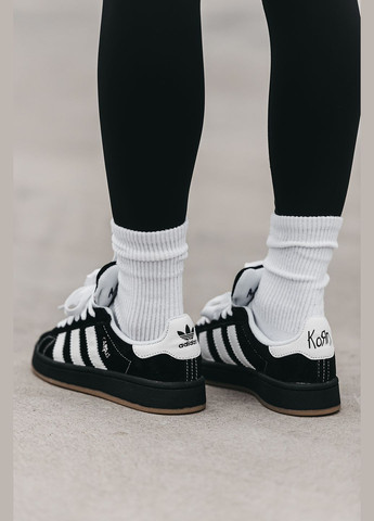 Кросівки жіночі і чоловічі Adidas Campus 00s x Korn black white | Адідас Кампус чорні білі No Brand чорні всесезони (315018934)