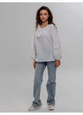 Біла жіноча вишита блуза біляна романтична (fm2955) Folk Moda (365729891)
