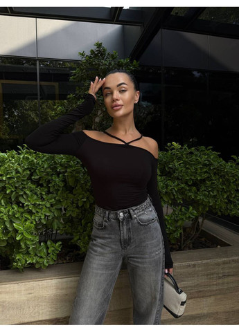 Женский лонгслив с открытыми плечами No Brand (366422608)