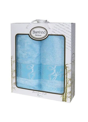 Gursan набор полотенец bamboo royal blue (50*90+70*140) в коробке. голубой производство -