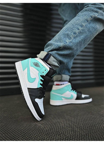 КРОСІВКИ ЖІНОЧІ NIKE AIR JORDAN 1 RETRO MID ISLAND GREEN НАЙК АІР ДЖОРДАН No Brand сірі демісезони (367176219)
