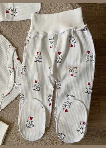 Молочний демісезонний набір боді, повзунята та шапочка-вузлик інтерлок Тімі Текс Комплект трійка