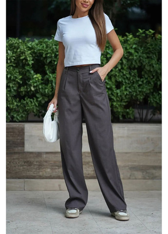 Жіночі прямі класичні штани палаццо placo, коричневі Teamv (372519857)