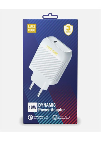 Сетевое зарядное устройство для Dynamic 18W (1USBх3A) White (4446689880643) Luxe Cube (370619646)