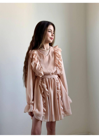 Бежева шифонова сукня бежева IRmAS (332199957)