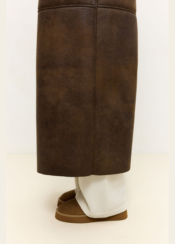 Дублянка довга з екошкіри 796 Papaya (317469999)