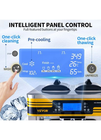 Комерційна машина для м'якого морозива BJH288SR2JB-Y 2350 Вт, 22-30 л/год, 3 смаки Vevor (351505656)