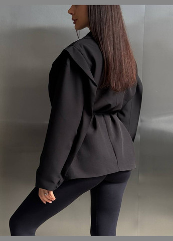 Черный женский трендовый оверсайз пиджак Vakko однотонный - всесезон