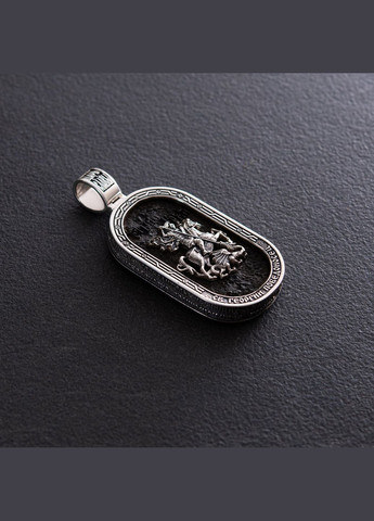 Серебряный кулон Св. Георгий Подебедоносец с эбеновым деревом 950 Oniks (264392692)