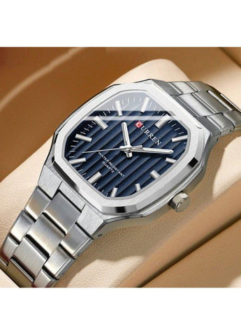 Часы мужские наручные Quadro (Серебристые) Curren (314483553)