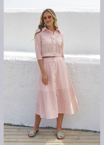 Костюм жіночий літній із прошви комплект спідниця та літній бомбер на гудзиках ST-Seventeen (333832830)