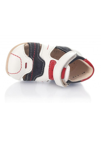 Цветные сандалии 718 для мальчиков бело-синие, кожа+нубук. размер 19 Ortopedia