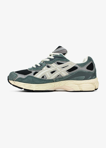 Зеленые демисезонные кроссовки мужские и женские asics gel-nyc green grey | асикс гель-нюк зеленые серые No Brand