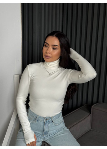 Молочный демисезонный женский термогольф молочного цвета 35385 Fashion