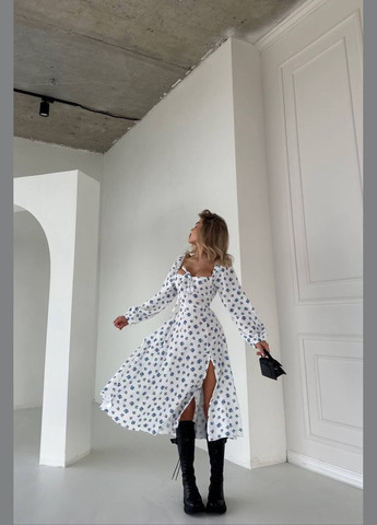 Синя кежуал сукня N.Family з квітковим принтом