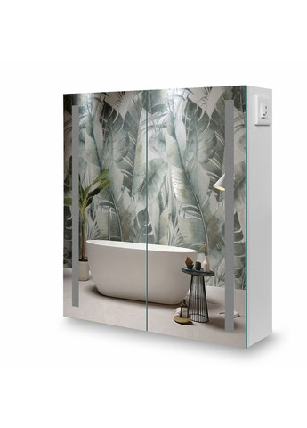 Зеркальный двухстворчатый шкаф в ванну G13-60 с LED подсветкой (полоса). Seria A (372113691)