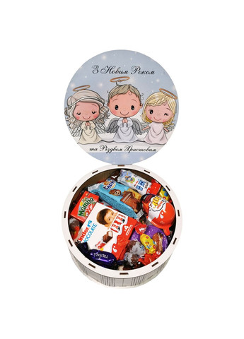 Подарунок №43-1 Milkа & Kinder “Подарунок для чемпіона" 860г (21х21х9 см, у дерев'яній коробці) Унікальна цукерка (372656458)