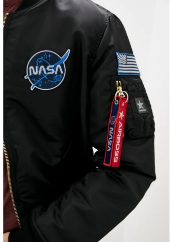 Куртка (бомбер) MA-1 NASA Черная Airboss (368850585)